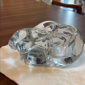Elegant Clear Glass Rabbit votive candle holder
